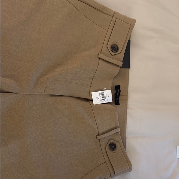 Ann Taylor Tan Trousers with Belt Loops and Tapered Fit - Picture 2 of 6